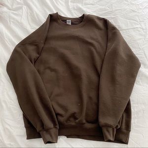Brown Oversized Crewneck Sweatshirt 